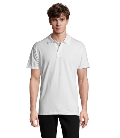 SPRING II MEN Polo 210g - White bedrucken, Art.-Nr. S11362-WH-XL