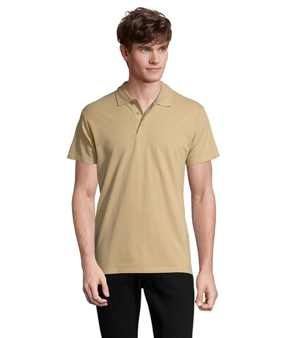 SPRING II MEN Polo 210g - Sand bedrucken, Art.-Nr. S11362-SA-S