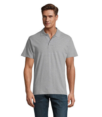SPRING II MEN Polo 210g - Grau-Melange 2 bedrucken, Art.-Nr. S11362-GY-S