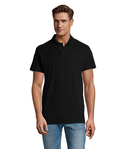 SPRING II MEN Polo 210g - Schwarz bedrucken, Art.-Nr. S11362-BK-3XL