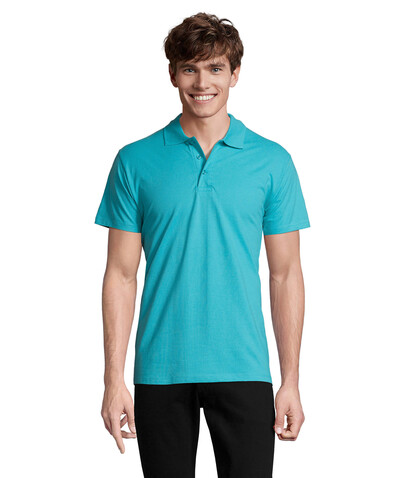 SPRING II MEN Polo 210g - Atoll-Blau bedrucken, Art.-Nr. S11362-AL-M