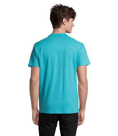 SPRING II MEN Polo 210g - Atoll-Blau bedrucken, Art.-Nr. S11362-AL-M