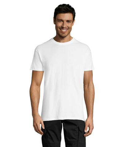 REGENT Uni T-Shirt 150g - White bedrucken, Art.-Nr. S11380-WH-L