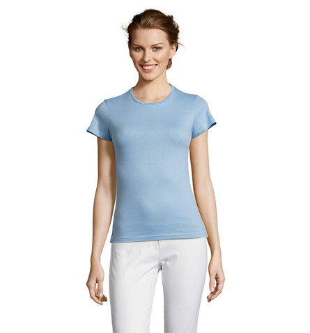 MISS DAMENT-SHIRT 150g - Sky Blue bedrucken, Art.-Nr. S11386-SK-L MISS DAMENT-SHIRT 150g - Sky Blue bedrucken, Art.-Nr. S11386-SK-L