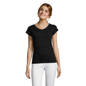 MOON DAMENT-SHIRT 150g - Deep Black bedrucken, Art.-Nr. S11388-DB-XXL