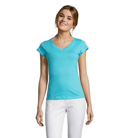 MOON DAMENT-SHIRT 150g - Atoll-Blau bedrucken, Art.-Nr. S11388-AL-S MOON DAMENT-SHIRT 150g - Atoll-Blau bedrucken, Art.-Nr. S11388-AL-S