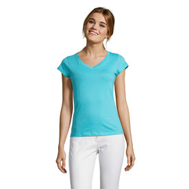 MOON DAMENT-SHIRT 150g - Atoll-Blau bedrucken, Art.-Nr. S11388-AL-XXL