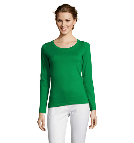MAJESTIC DAMENT-SHIRT 150g - Kelly Green bedrucken, Art.-Nr. S11425-KG-L MAJESTIC DAMENT-SHIRT 150g - Kelly Green bedrucken, Art.-Nr. S11425-KG-L