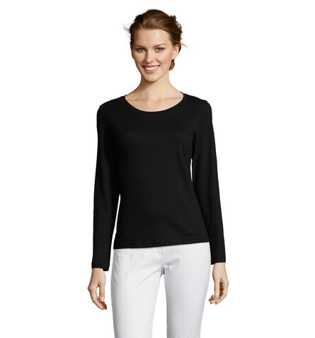 MAJESTIC DAMENT-SHIRT 150g - Deep Black bedrucken, Art.-Nr. S11425-DB-XXL