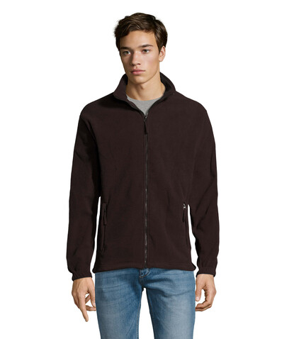 NORTH MEN Fleece-Jacke - Dark Chocolate bedrucken, Art.-Nr. S55000-DC-4XL
