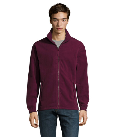 NORTH MEN Fleece-Jacke - Burgundy bedrucken, Art.-Nr. S55000-BG-XS