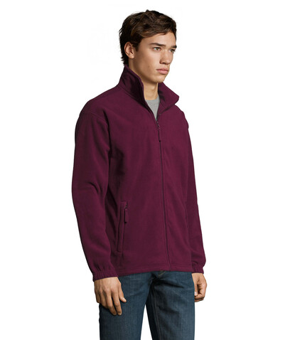 NORTH MEN Fleece-Jacke - Burgundy bedrucken, Art.-Nr. S55000-BG-XS
