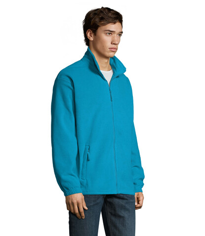 NORTH MEN Fleece-Jacke - Aqua bedrucken, Art.-Nr. S55000-AQ-XXL NORTH MEN Fleece-Jacke - Aqua bedrucken, Art.-Nr. S55000-AQ-XXL