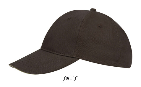 BUFFALO SIX PANEL CAP - Chocolate/Beige bedrucken, Art.-Nr. S88100-IP-M BUFFALO SIX PANEL CAP - Chocolate/Beige bedrucken, Art.-Nr. S88100-IP-M