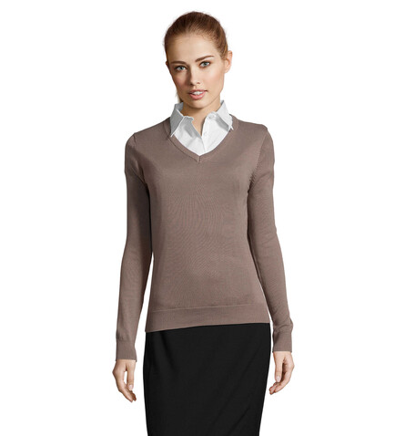 GALAXY WOMEN V-NECK SWEATER - Medium Grey bedrucken, Art.-Nr. S90010-EP-XS GALAXY WOMEN V-NECK SWEATER - Medium Grey bedrucken, Art.-Nr. S90010-EP-XS