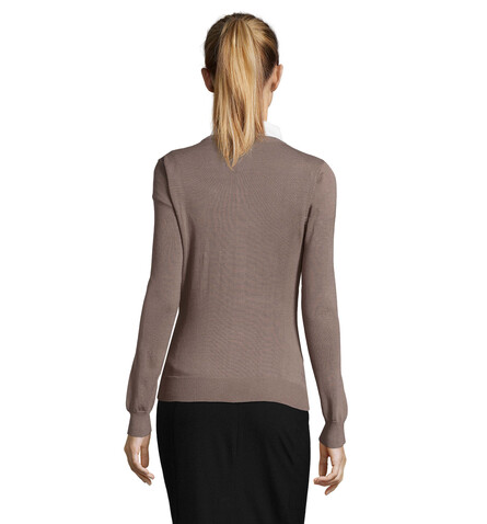 GALAXY WOMEN V-NECK SWEATER - Medium Grey bedrucken, Art.-Nr. S90010-EP-XS GALAXY WOMEN V-NECK SWEATER - Medium Grey bedrucken, Art.-Nr. S90010-EP-XS