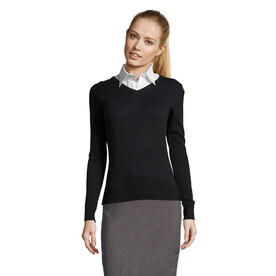 GALAXY WOMEN V-NECK SWEATER - Navy bedrucken, Art.-Nr. S90010-NY-XXL