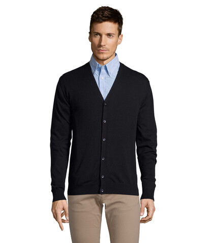 GOLDEN MEN V-NECK CARDIGAN - Navy bedrucken, Art.-Nr. S90011-NY-S GOLDEN MEN V-NECK CARDIGAN - Navy bedrucken, Art.-Nr. S90011-NY-S