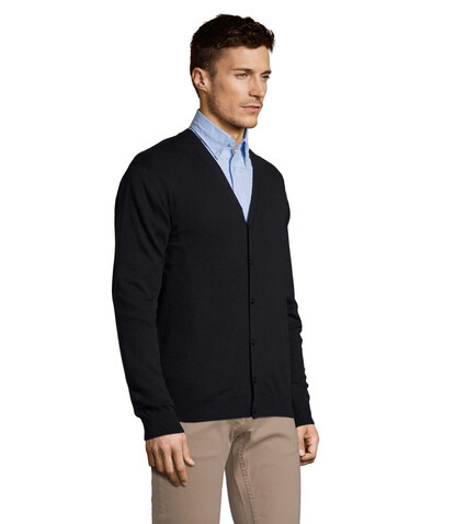 GOLDEN MEN V-NECK CARDIGAN - Navy bedrucken, Art.-Nr. S90011-NY-S GOLDEN MEN V-NECK CARDIGAN - Navy bedrucken, Art.-Nr. S90011-NY-S