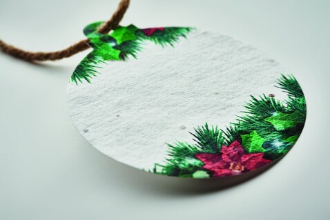 Weihnachtsschmuck Samenpapier - Weiß bedrucken, Art.-Nr. CX1515-06