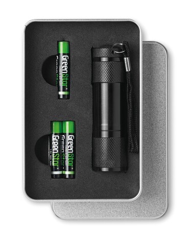 Taschenlampe 9 LEDs - Schwarz bedrucken, Art.-Nr. KC6860-03 Taschenlampe 9 LEDs - Schwarz bedrucken, Art.-Nr. KC6860-03
