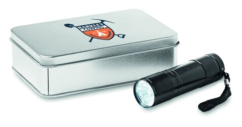Taschenlampe 9 LEDs - Schwarz bedrucken, Art.-Nr. KC6860-03 Taschenlampe 9 LEDs - Schwarz bedrucken, Art.-Nr. KC6860-03