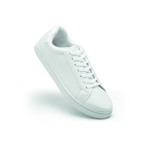Sneakers aus PU Gr. 43 - Weiß bedrucken, Art.-Nr. MO2043-06