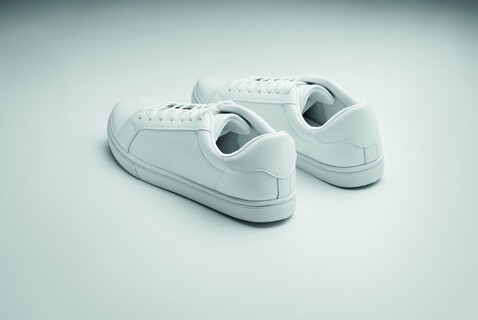 Sneakers aus PU Gr. 43 - Weiß bedrucken, Art.-Nr. MO2043-06
