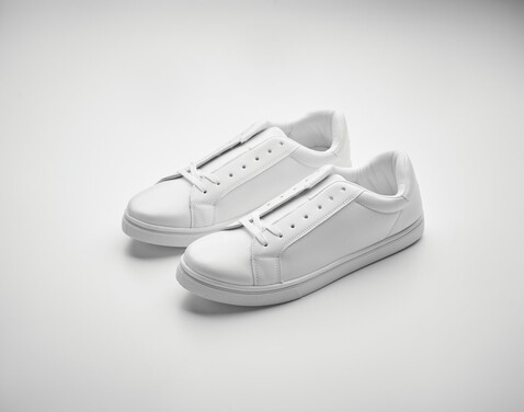 Sneakers aus PU Gr. 43 - Weiß bedrucken, Art.-Nr. MO2043-06