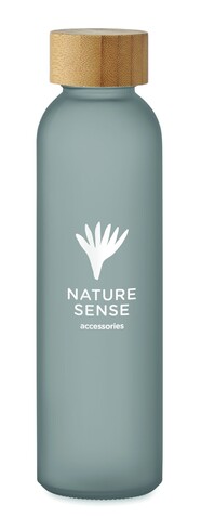 Glasflasche 500 ml - Transparent Grau bedrucken, Art.-Nr. MO2105-27 Glasflasche 500 ml - Transparent Grau bedrucken, Art.-Nr. MO2105-27