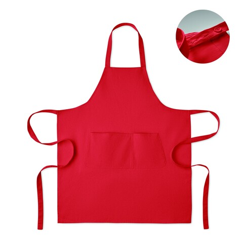 Küchenschürze Organic Cotton - Rot bedrucken, Art.-Nr. MO2249-05