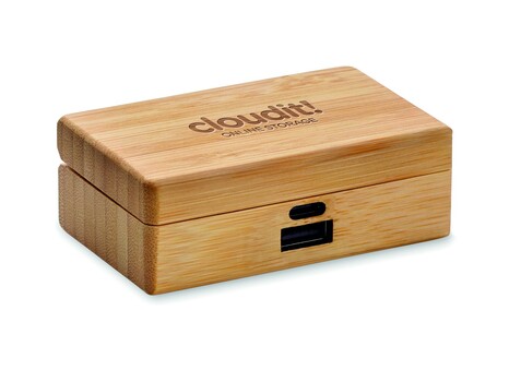 TWS 5.3 wireless Ohrhörer-Set - Holz bedrucken, Art.-Nr. MO2303-40