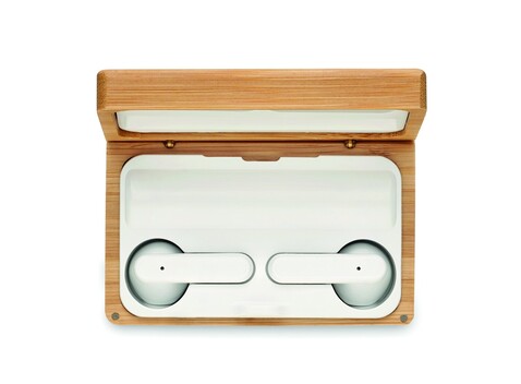 TWS 5.3 wireless Ohrhörer-Set - Holz bedrucken, Art.-Nr. MO2303-40