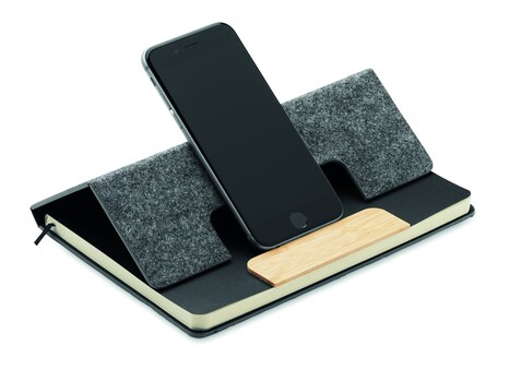DIN A5 RPET Notizbuch-Set - Steingrau bedrucken, Art.-Nr. MO2390-15 DIN A5 RPET Notizbuch-Set - Steingrau bedrucken, Art.-Nr. MO2390-15