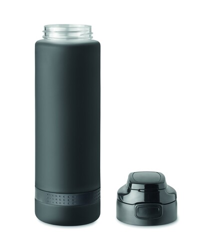 Sport-Trinkflasche RPET 1L - Schwarz bedrucken, Art.-Nr. MO2409-03 Sport-Trinkflasche RPET 1L - Schwarz bedrucken, Art.-Nr. MO2409-03