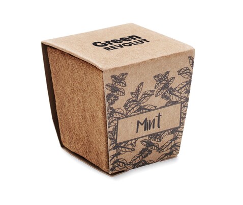 Pflanz-Set Minze - Beige bedrucken, Art.-Nr. MO2410-13 Pflanz-Set Minze - Beige bedrucken, Art.-Nr. MO2410-13