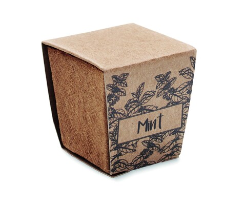 Pflanz-Set Minze - Beige bedrucken, Art.-Nr. MO2410-13 Pflanz-Set Minze - Beige bedrucken, Art.-Nr. MO2410-13