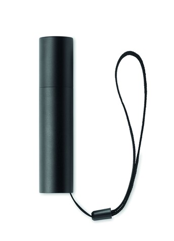Wiederaufladbare Taschenlampe - Schwarz bedrucken, Art.-Nr. MO2461-03