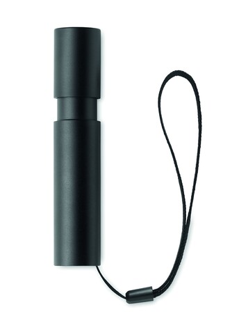 Wiederaufladbare Taschenlampe - Schwarz bedrucken, Art.-Nr. MO2461-03