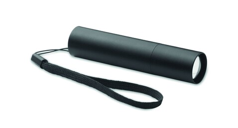 Wiederaufladbare Taschenlampe - Schwarz bedrucken, Art.-Nr. MO2461-03