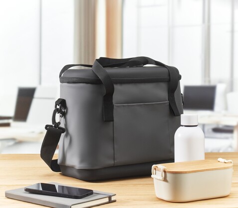 Kühltasche aus 50C-Plane 16L - Steingrau bedrucken, Art.-Nr. MO2560-15
