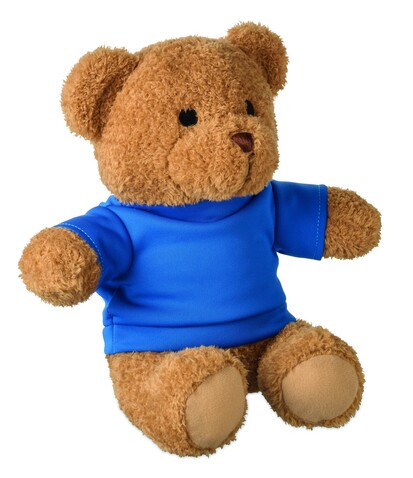 Teddybär mit T-Shirt 23cm - Blau bedrucken, Art.-Nr. MO2745-04