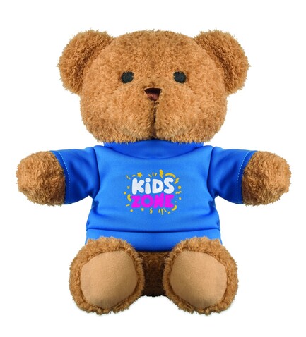 Teddybär mit T-Shirt 23cm - Blau bedrucken, Art.-Nr. MO2745-04