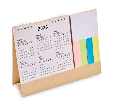 Tischkalender mit Memoblock - Beige bedrucken, Art.-Nr. MO2756-13 Tischkalender mit Memoblock - Beige bedrucken, Art.-Nr. MO2756-13
