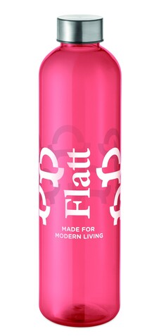 Trinkflasche RPET 1000ml - Transparent Rot bedrucken, Art.-Nr. MO2781-25 Trinkflasche RPET 1000ml - Transparent Rot bedrucken, Art.-Nr. MO2781-25