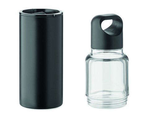 2in1 Flasche 610ml - Schwarz bedrucken, Art.-Nr. MO2789-03