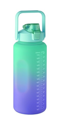 RPET-Trinkflasche 2000ml - Türkis bedrucken, Art.-Nr. MO2791-12 RPET-Trinkflasche 2000ml - Türkis bedrucken, Art.-Nr. MO2791-12