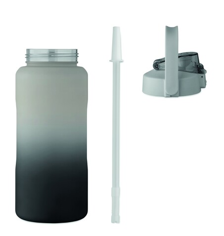 RPET-Trinkflasche 2000ml - Schwarz bedrucken, Art.-Nr. MO2791-03