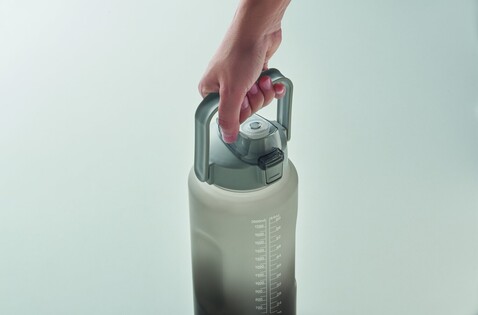 RPET-Trinkflasche 2000ml - Schwarz bedrucken, Art.-Nr. MO2791-03