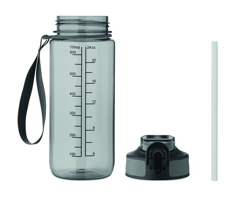 Sport-Trinkflasche 700ml - Transparent Grau bedrucken, Art.-Nr. MO2792-27